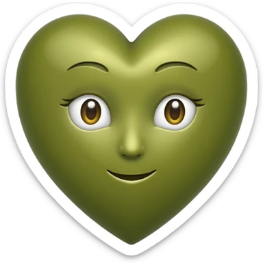 olive green heart emoji sticker