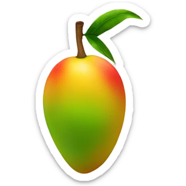 a mango that has a leg poking out of it sticker