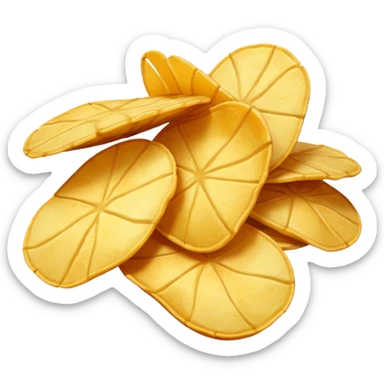 Create a Potato chips emoji in IOS style with transparent background that is 1024 x 1024 sticker
