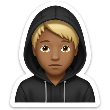 Hooded blonde black man sticker