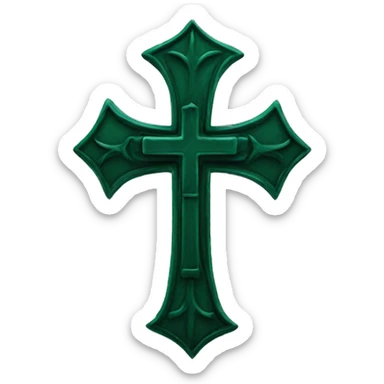 gothic cross dark green sticker