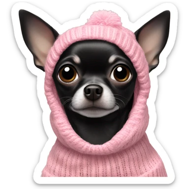 Black Chihuahua in a Rosa dogsweater  sticker
