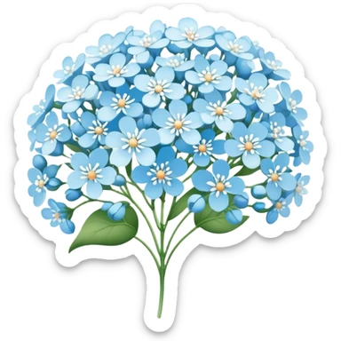 blossomed light blue baby’s breath sticker