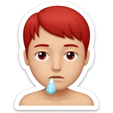 cara con gripe y un poco roja  sticker