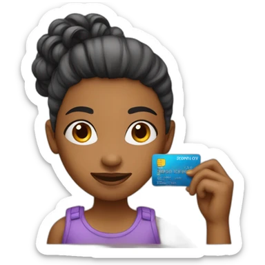 Showing a girl with credit card sticker