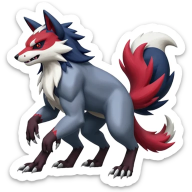 Zoroark-Zangoose-Obstagoon-Absol-hybrid-fusion, full body sticker