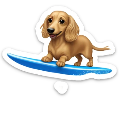 Long haired dachshund cream waterskiing  sticker