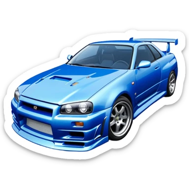 the Nissan Skyline R34 from 2 Fast 2 Furious sticker