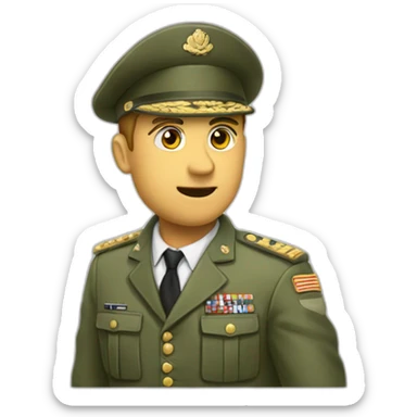 Homme blanc qui fait un salut militaire sticker