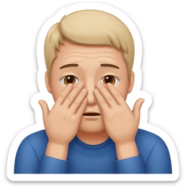 😳 but with hands completely covering face sticker
