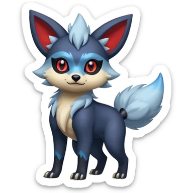 Exotic colorful cool handsome elemental exotic Zorua-Absol-Amaura-Umbreon-fusion (full body) sticker