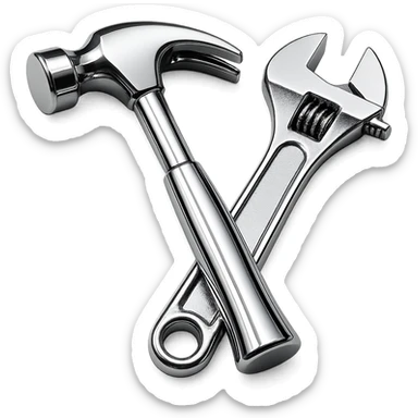 metalworking tools in chrome style sticker