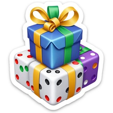 Gift with dice on it  the gift  sticker