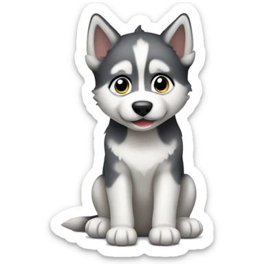 Husky puppy sitting sticker