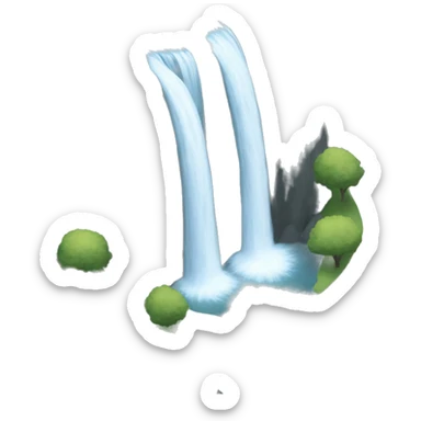 waterfall in the middle of the street sticker