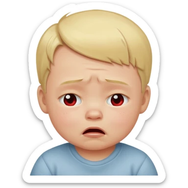 blond baby boy crying sticker