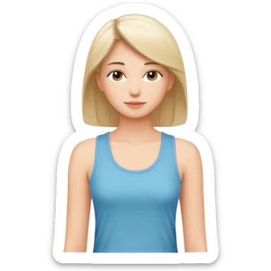 Adult woman, wearing a sleeveless tank top, relaxed posture
 sticker