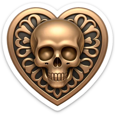 heart with a skull motif sticker