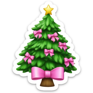 Christmas tree with pink bows  sticker