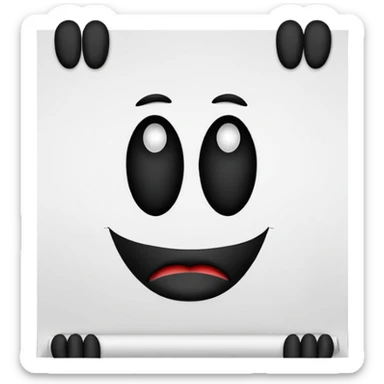 Job application with black feet black hand with the eyes and a mouth but it has to be a blank paper and with the text job at the top of the paper sticker