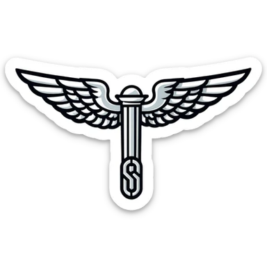 Hermes Society secret symbol with silver bar sticker