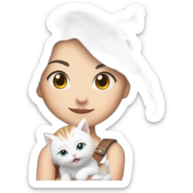 Katarina posing lega and kitten sticker