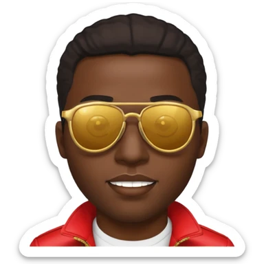 Black man with gold grills and sun glasses sticker