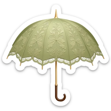 Pale olive lace umbrella sticker