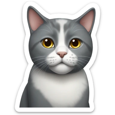 Grey tuxedo cat  sticker