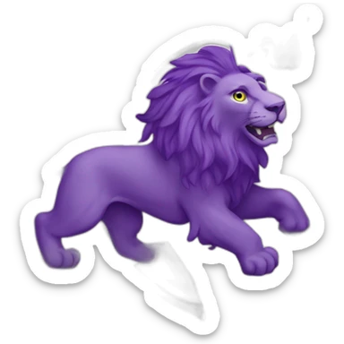 rampant purple lion inside a white flag sticker