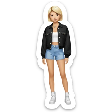 Hailey bieber cheveux court blond voir tout le corps  sticker