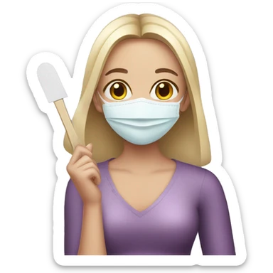 girl in mask with nail file in hands sticker