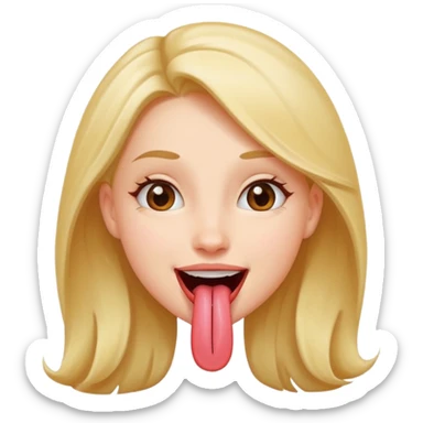 Girl with her tongue out  sticker