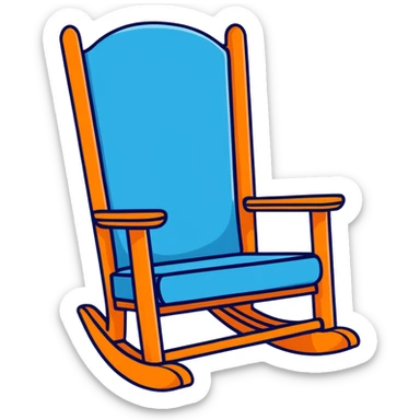 Blue rocking chair for nursery sticker