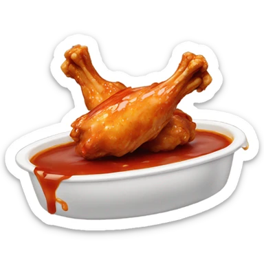 Chicken wings dripping in sauce  sticker