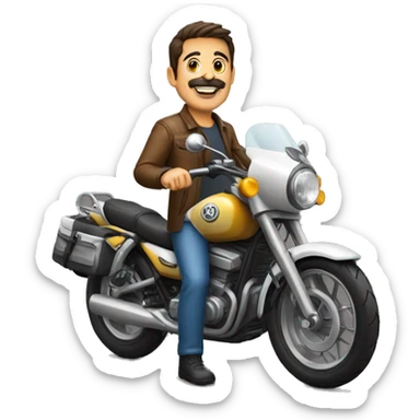 motociclista homem 40 anos fazendo joia  sticker