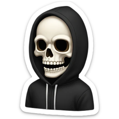 skeleton black hoodie sticker