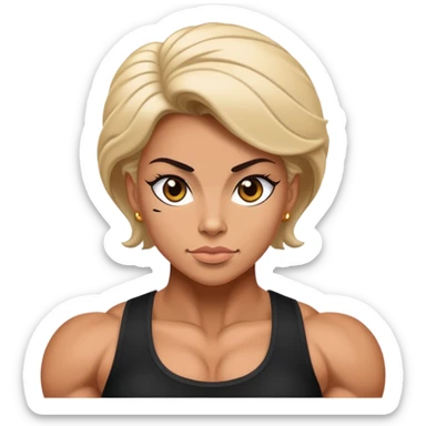 Muscle woman with black wool roll sticker