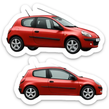 Renault clio red 2003 side view sticker