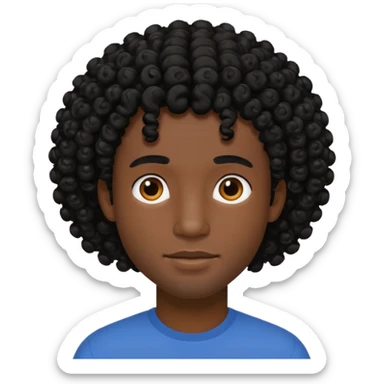 a black guy with curls sticker