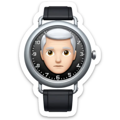 Time Traveler Looking At A Futuristic Watch sticker