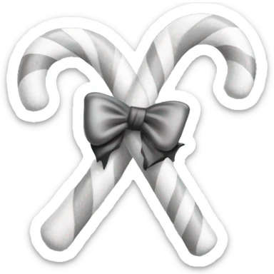 Light grey candy canes, with black bow on it sticker
