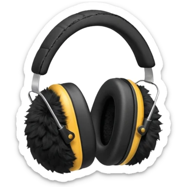 Protectores de orejas + solo, sin persona sticker