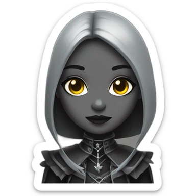 goth warlock girl grey skin sticker