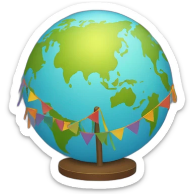 Globe with a festival stage sticker