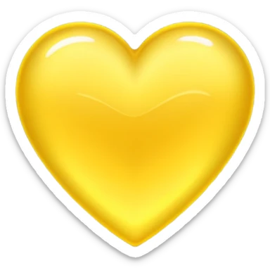 Heart with shimmering only yellow color  sticker
