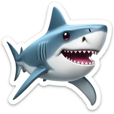 Shark with a top hat sticker