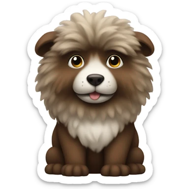 brown hear and cloud sticker