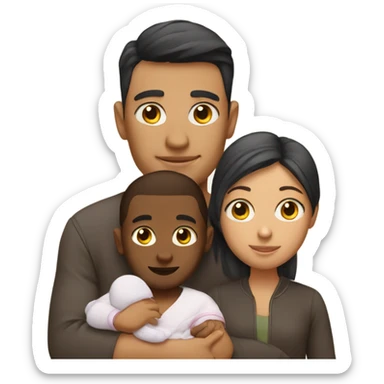 A couple with a baby  sticker