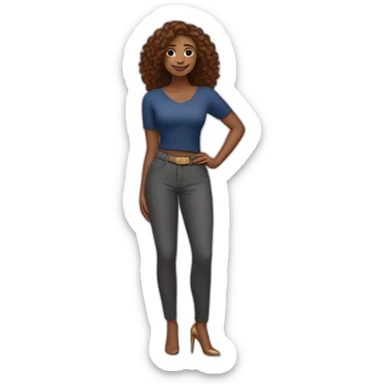 Illustrate a confidence with a woman's hand gracefully placed on her hip, radiating empowerment and style. sticker
